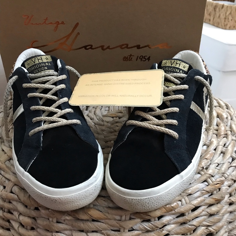 Vintage Havana Elodie Genuine  Black Multi Sneakers